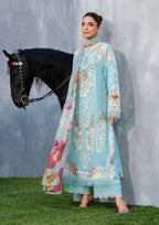 Embroidered Chikankari Lawn 3-Piece Stitched Suit with Digital Printed Silk Dupatta | Ready To Wear