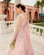 Embroidered Net 16 Kali Maxi 3-Piece Stitched Suit with Pallu Style Net Dupatta & Silk Inner | Ready To Wear