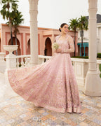 Embroidered Net 16 Kali Maxi 3-Piece Stitched Suit with Pallu Style Net Dupatta & Silk Inner | Ready To Wear