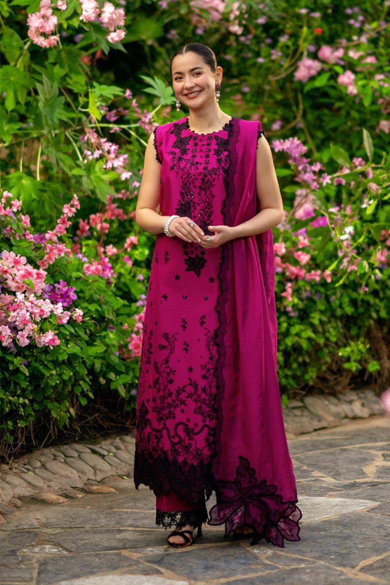 Heavy Embroidered Lawn 3-Piece Stitched Suit with Pearls & Laser Work | Khaddi Net Dupatta | Ready To Wear