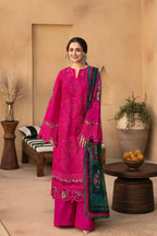 Heavy Embroidered Chikankari Lawn 3-Piece Stitched Suit with Apple Silk Dupatta | Ready To Wear