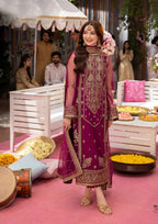 Heavy Sequence Embroidered Chiffon 3-Piece Stitched Suit with Net Dupatta & Malai Trouser | Ready To Wear