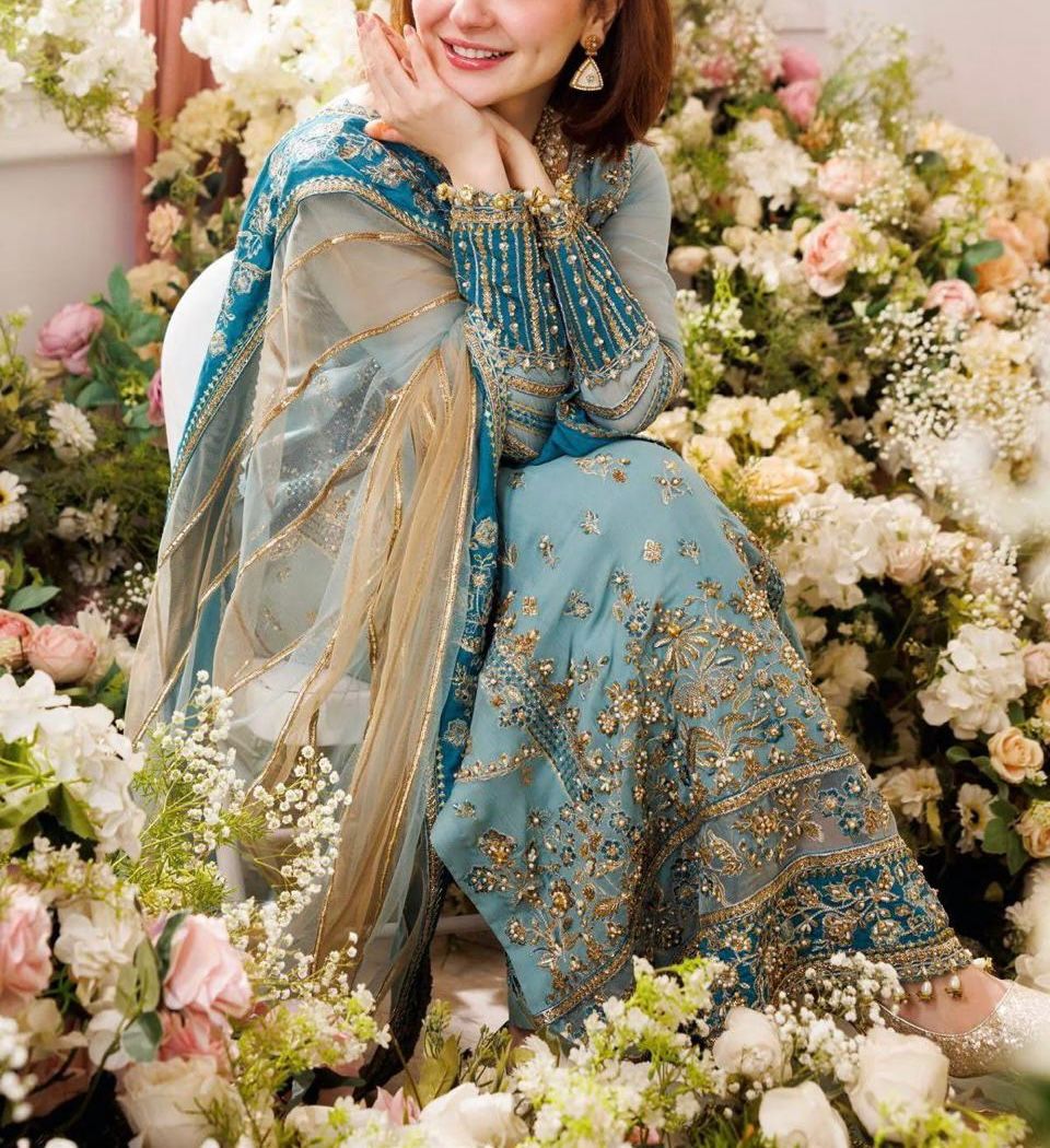 Heavy Embroidered Chiffon 3-Piece Stitched Suit with Adda Work & Net Dupatta | Ready To Wear