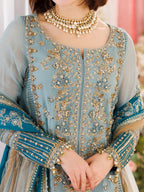 Heavy Embroidered Chiffon 3-Piece Stitched Suit with Adda Work & Net Dupatta | Ready To Wear