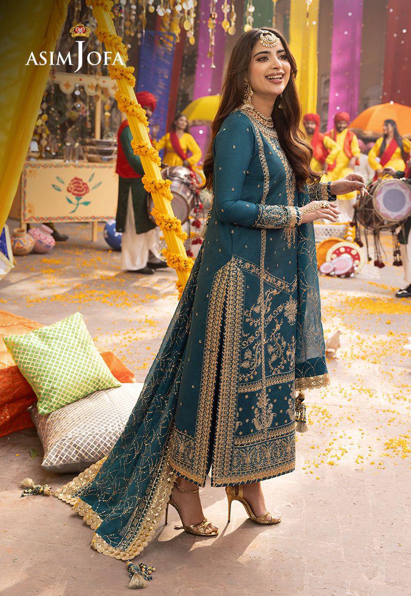 Sequence Embroidered Chiffon 3-Piece Stitched Suit with Malai Trouser | Ready To Wear