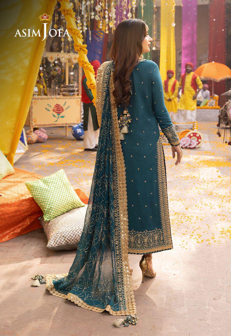 Sequence Embroidered Chiffon 3-Piece Stitched Suit with Malai Trouser | Ready To Wear