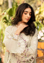 Luxury Chicken Kari Cotton 3-Piece Stitched Suit with Organza Embroidered Dupatta | Ready To Wear
