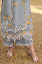 Luxury Chicken Kari 3-Piece Stitched Suit with Embroidered Patches & Chiffon Dupatta | Ready To Wear