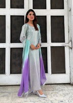 Heavy Embroidered Chiffon 3-Piece Stitched Suit with Sequence Katori Work & Chiffon Dupatta | Ready To Wear