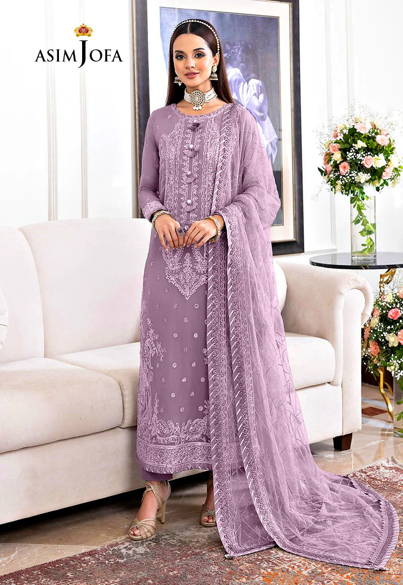 Heavy Embroidered Spangle Work Chiffon 3-Piece Stitched Suit with Net Dupatta | Ready To Wear