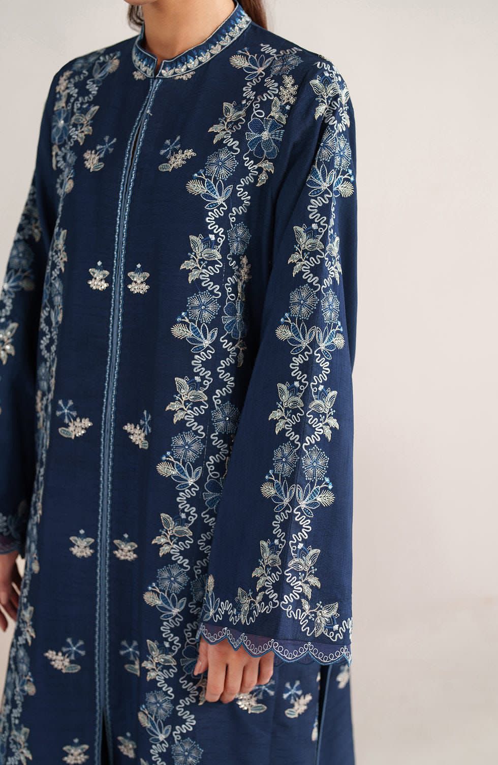 Heavy Embroidered Lawn 3-Piece Stitched Suit with Chiffon Dupatta & Cutwork | Ready To Wear