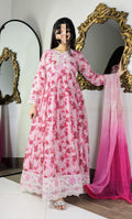 Printed Lawn 3-Piece Stitched Suit with Organza Daman & Chiffon Dupatta | Ready To Wear