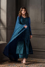 Heavy Embroidered Chiffon 3-Piece Stitched Suit with Embroidered Dupatta & Silk Trouser | Ready To Wear
