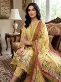 Embroidered Lawn 3-Piece Stitched Suit with Lace Details & Printed Chiffon Dupatta | Ready To Wear