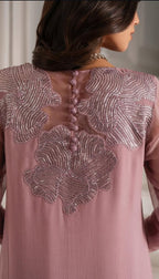 Embroidered Chiffon 3-Piece Stitched Suit with Adda Work & Organza Dupatta | Ready To Wear