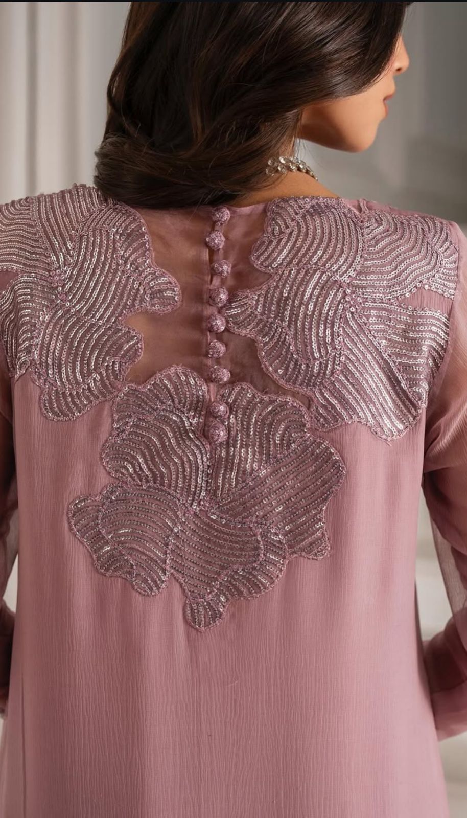 Embroidered Chiffon 3-Piece Stitched Suit with Adda Work & Organza Dupatta | Ready To Wear