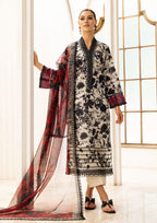 Digital Printed Lawn 3-Piece Stitched Suit with Embroidered Daman & Chiffon Dupatta | Ready To Wear