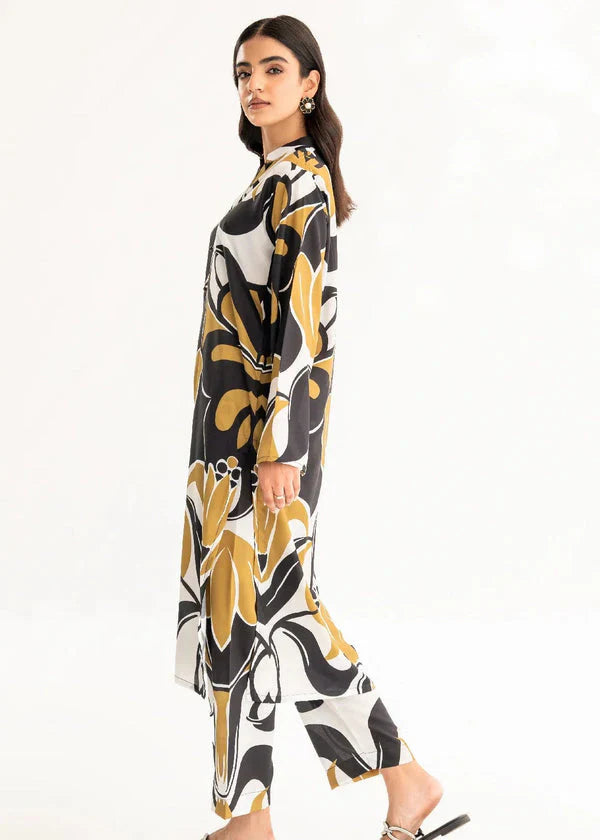 02 Piece Printed Cotton Suit - Ready To Wear