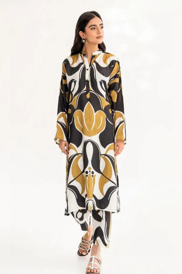 02 Piece Printed Cotton Suit - Ready To Wear