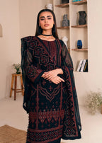 03 Piece Stitched Chiffon Embroidery Suit - Ready To Wear