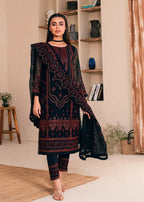 03 Piece Stitched Chiffon Embroidery Suit - Ready To Wear