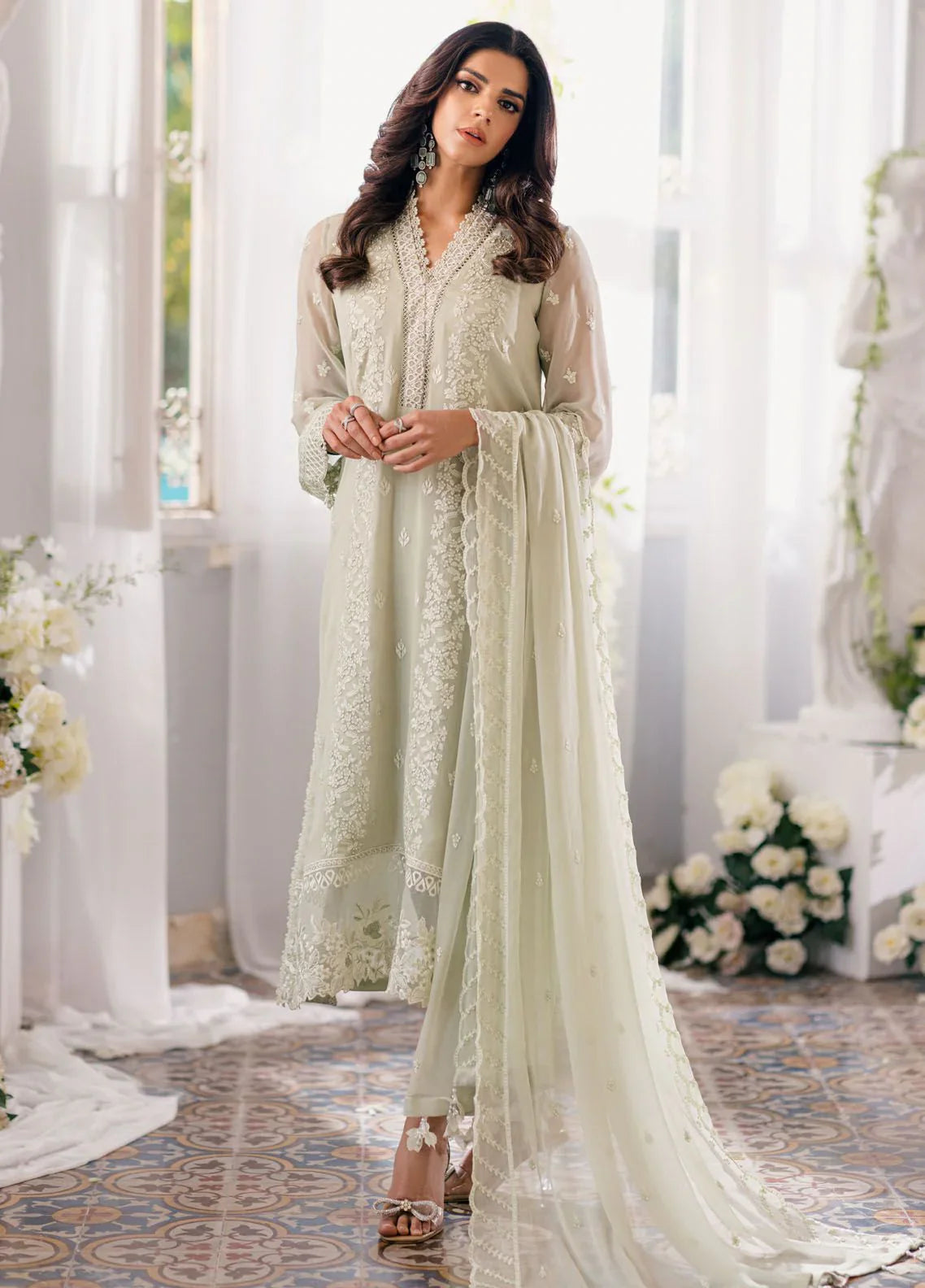 03 Piece Stitched Chiffon Suit - Ready To Wear