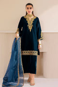 03 Piece Stitched Velvet Suit - Ready To Wear