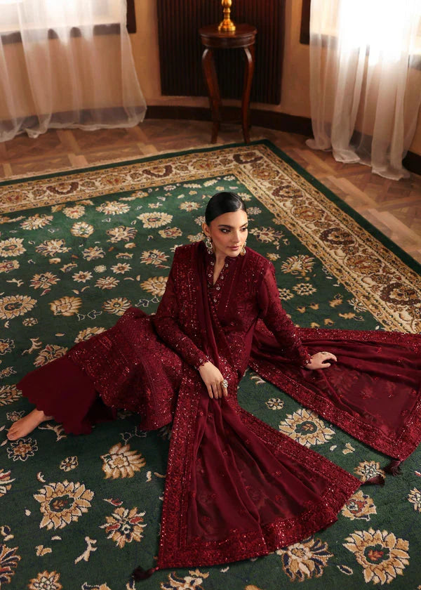 03 Piece Stitched Chiffon Embroidered Suit - Ready To Wear