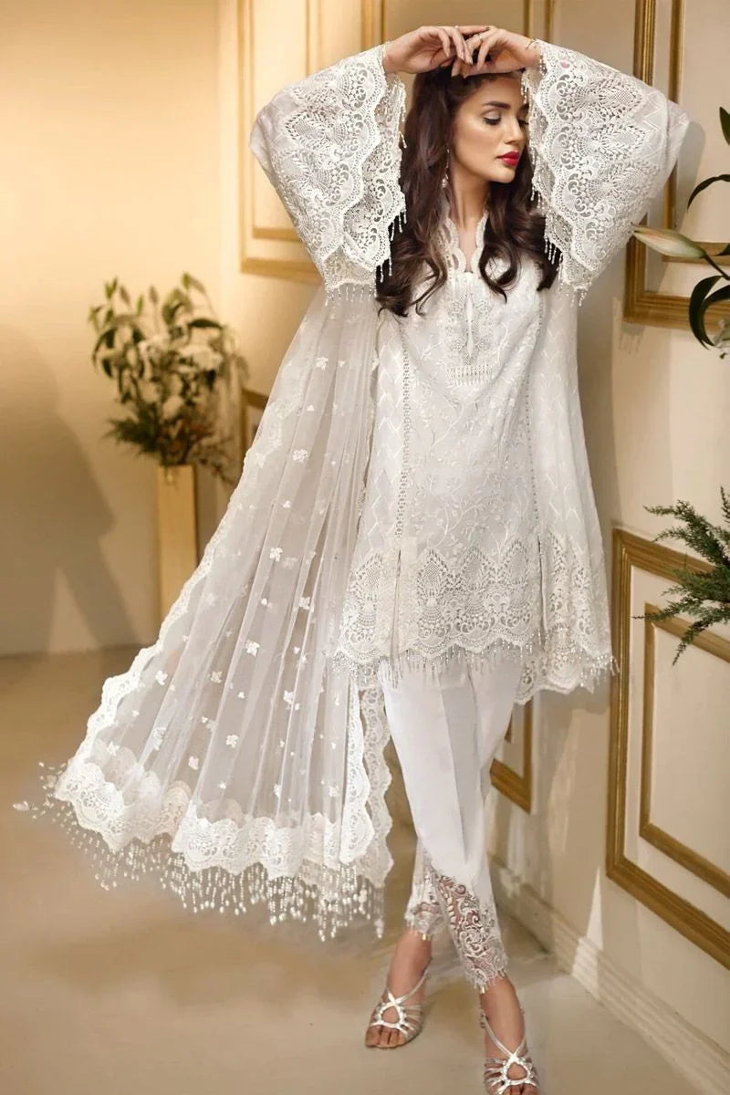 03 Piece Stitched Chiffon Suit - Ready To Wear